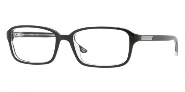 Luxottica LU3208 Eyeglasses, C388 TOP BLACK ON TRANSPARENT (BLACK)