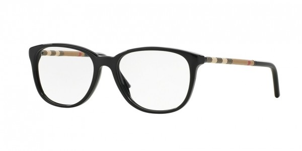 Burberry BE2112 Eyeglasses, 3001 BLACK (BLACK)