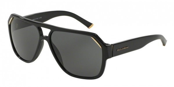 Dolce & Gabbana DG4138 ICONIC EVOLUTION Sunglasses, 501/87 SHINY BLACK (BLACK)