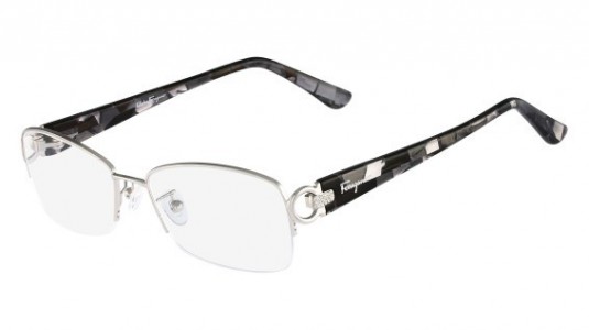 Ferragamo SF2104R Eyeglasses, (045) SHINY SILVER