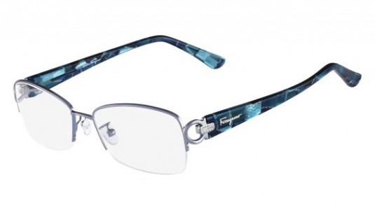 Ferragamo SF2104R Eyeglasses, (414) SHINY BLUE
