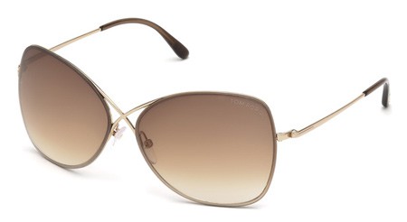 Tom Ford COLETTE Sunglasses, 28F - Shiny Rose Gold / Gradient Brown
