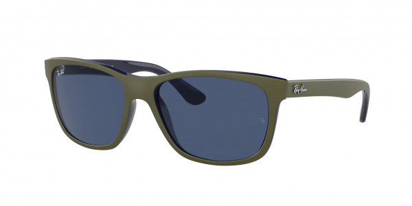 Ray-Ban RB4181 Sunglasses, 657080 MATTE GREEN ON BLUE BLUE (GREEN)