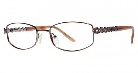 Genevieve AUBREY Eyeglasses, Matte Brown/Silver