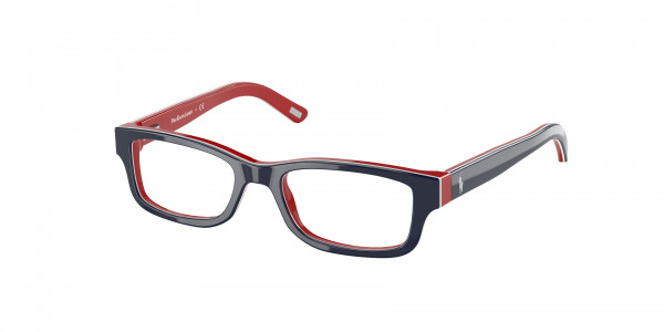 Ralph Lauren Children PP8518 Eyeglasses, 5711 SHINY BLUE ON WHITE/RED (BLACK)