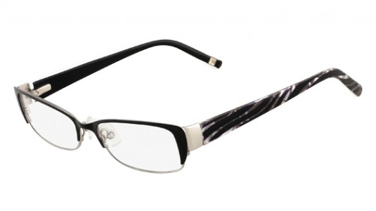 Marchon M-ELLINGTON Eyeglasses, 001 SHINY BLACK SILVER