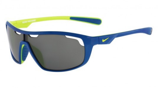Nike ROAD MACHINE EV0704 Sunglasses, 493 MLTY BLUE/VENOM GREEN/GRY LENS