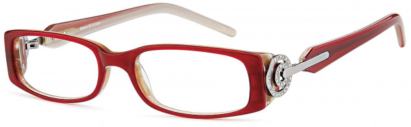 Di Caprio DC 75 Eyeglasses, Red Wood