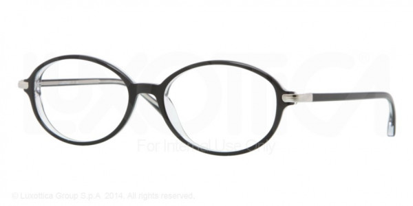 Luxottica LU4334 Eyeglasses, C388 TOP BLACK ON TRANSPARENT (BLACK)