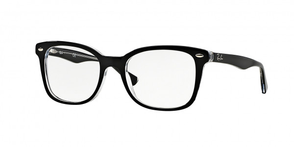 Ray-Ban Optical RX5285 Eyeglasses, 2034 BLACK ON TRANSPARENT (BLACK)