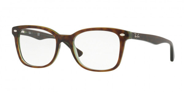 Ray-Ban Optical RX5285 Eyeglasses, 2383 HAVANA ON GREEN TRANSPARENT (BROWN)