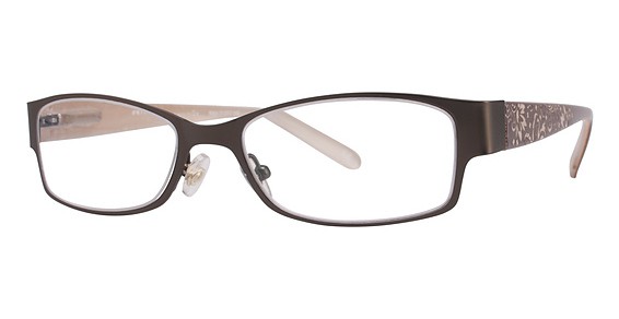 FGX Optical Thixie Eyeglasses, Satin Brown with engraved brown/silver/crystal temples