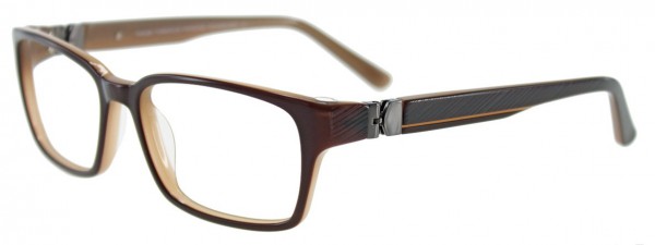 Takumi T9991 Eyeglasses, DARK BROWN / BEIGE INSIDE