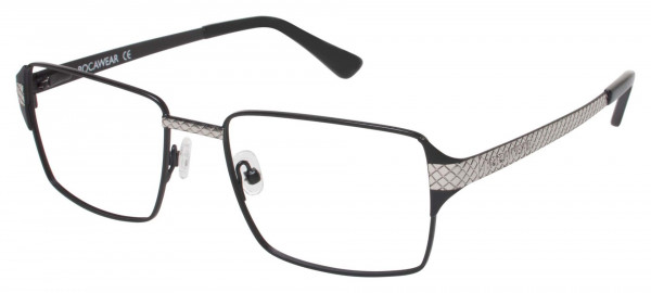 Rocawear RO375 Eyeglasses, BLK BLACK/SILVER