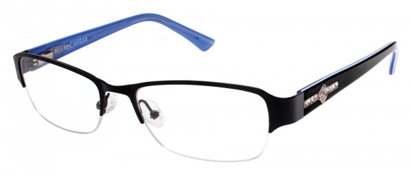Rocawear RO346 Eyeglasses, BLK BLACK/PERIWINKLE