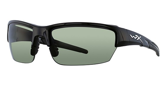 Wiley X WX SAINT Sunglasses, Gloss Black (Polarized Green)