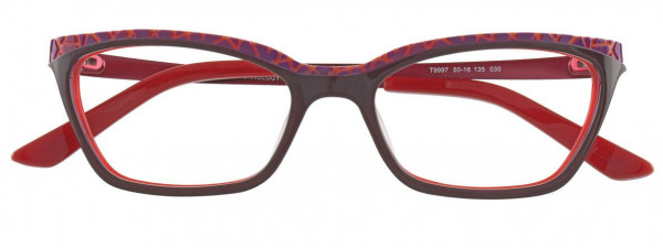 Takumi T9997 Eyeglasses, 030 - Dark Red & Mauve & Orange