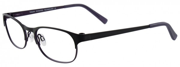 Takumi T9998 Eyeglasses, SATIN BLACK/DRK PURPLE INSIDE