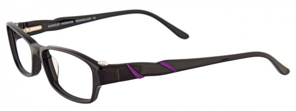 EasyClip EC263 Eyeglasses, BLACK AND MAUVE