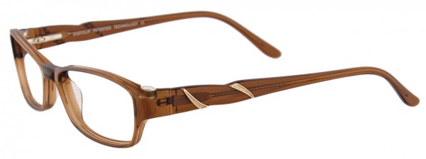 EasyClip EC263 Eyeglasses, CLEAR BROWN AND GOLD