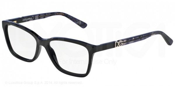 Dolce & Gabbana DG3153P ICONIC LOGO Eyeglasses, 2688 BLACK (BLACK)