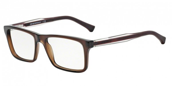 Emporio Armani EA3002F Eyeglasses, 5073 DARK BROWN TRANSP
