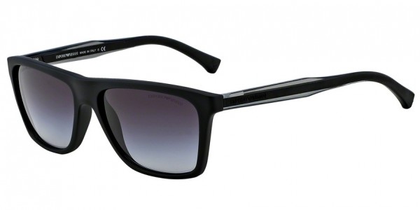 Emporio Armani EA4001 Sunglasses, 50638G BLACK RUBBER (BLACK)