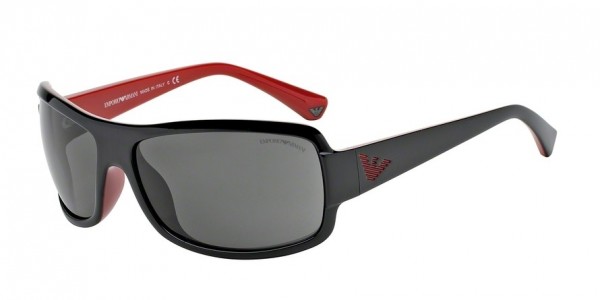 Emporio Armani EA4012 Sunglasses, 506187 TOP BLACK ON RED (BLACK)