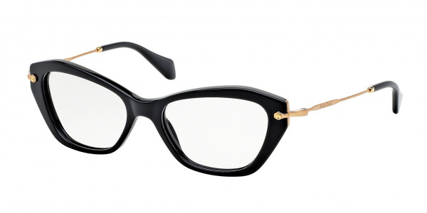 Miu Miu MU 04LV Eyeglasses, 1AB1O1 BLACK (BLACK)
