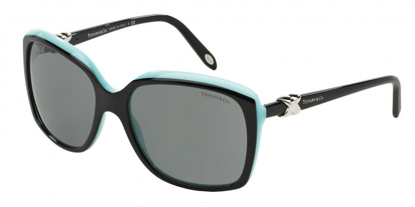 Tiffany & Co. TF4076 Sunglasses, 80553F BLACK ON TIFFANY BLUE GREY (BLACK)