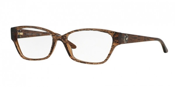 Versace VE3172 Eyeglasses, 991 LIZARD BROWN (BROWN)