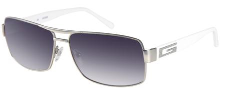 Guess GU-6698 (GU 6698) Sunglasses, Q87 (SI-35) - Silver / Gradient Smoke Lens