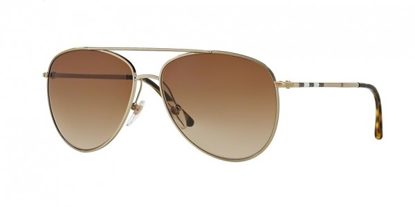 Burberry BE3072 Sunglasses, 114513 BURBERRY GOLD (GOLD)