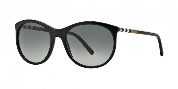 Burberry BE4145 Sunglasses, 300111 BLACK (BLACK)