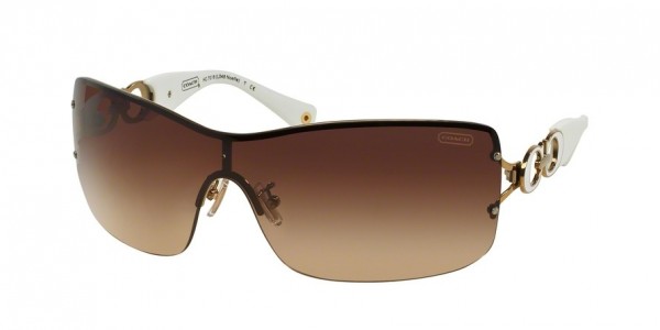 Coach HC7018 L048 NOELLE Sunglasses, 911813 GOLD/WHITE (GOLD)