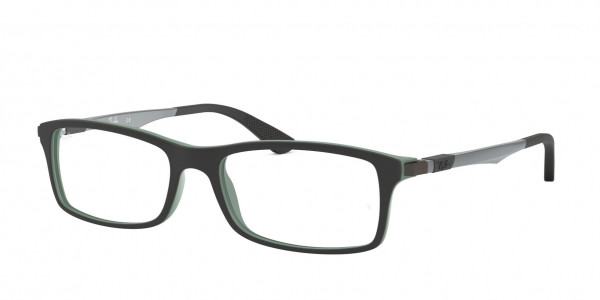 Ray-Ban Optical RX7017 Eyeglasses, 5197 BLACK ON GREEN (BLACK)