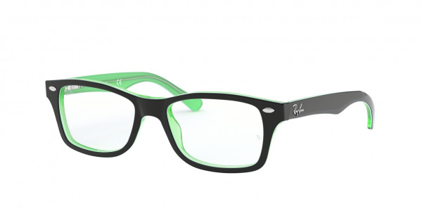 Ray-Ban Junior RY1531 Eyeglasses, 3764 BLACK ON GREEN TRANSPARENT (BLACK)