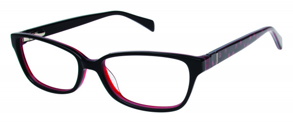 Lulu Guinness L865 Eyeglasses, Black/Red (BLK)