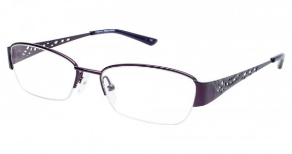 L'Amy Sandrine Eyeglasses, C03 Matte Eggplant / Grey