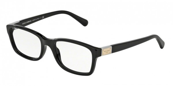 Dolce & Gabbana DG3170 LOGO PLAQUE Eyeglasses, 501 BLACK (BLACK)