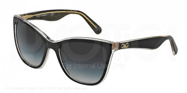 Dolce & Gabbana DG4193 LIP GLOSS Sunglasses, 27378G TOP BLACK/GLITTER GOLD (BLACK)