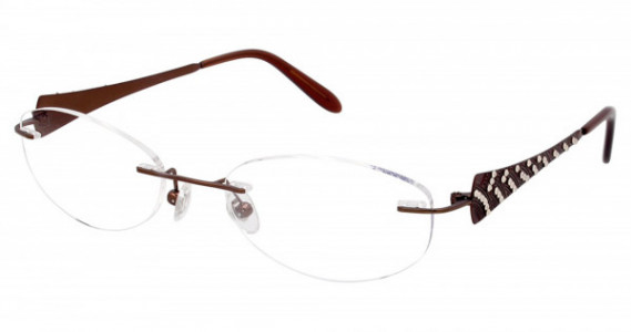 Jimmy Crystal FANCY Eyeglasses, BROWN