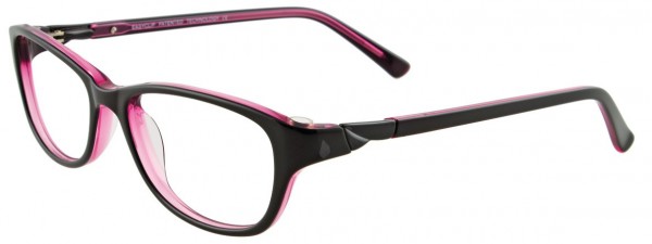 EasyClip EC300 Eyeglasses, BLACK/CLEAR LIGHT PINK INSIDE