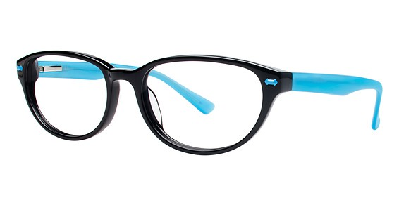 Genevieve Riveting Eyeglasses, Black/Blue