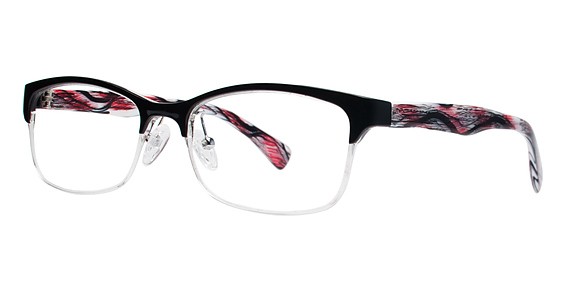 Modern Art A352 Eyeglasses, Matte Black/White/Red