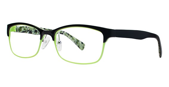 Modern Art A352 Eyeglasses, Matte Black/Green