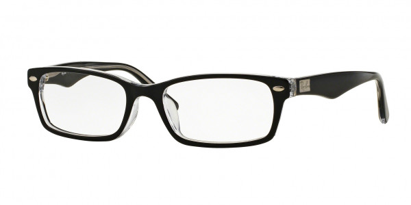 Ray-Ban Optical RX5206F Eyeglasses, 2034 TOP BLACK ON TRANSPARENT (BLACK)
