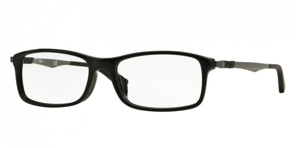 Ray-Ban Optical RX7017F Eyeglasses, 2000 SHINY BLACK (BLACK)