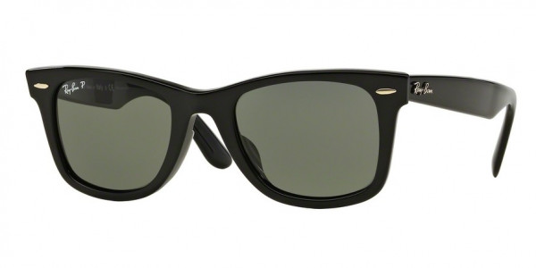 Ray-Ban RB2140F WAYFARER Sunglasses, 901/58 WAYFARER BLACK G-15 GREEN