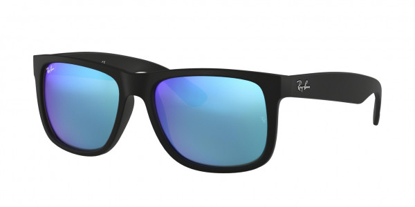 Ray-Ban RB4165F JUSTIN Sunglasses, 622/55 JUSTIN RUBBER BLACK BLUE FLASH (BLACK)